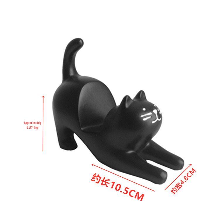 Weißer Katzen-Telefon- & Tablet-Ständer - Kreatives Harz-Ornament Geschenk