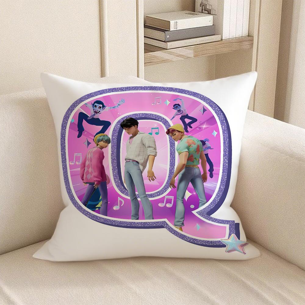 KPop Demon Hunters anime Style 26 letters popular Character Pillowcase fashion Home Decoration Items