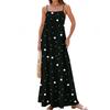 Women's Spring And Summer Casual Fashion Adjustable Suspender Printing Long Dress