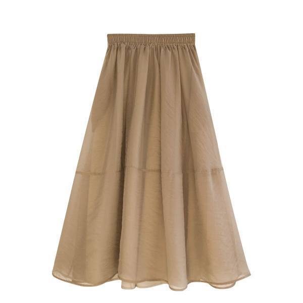 Summer New Half Length Skirt Medium Length Mesh A-line Skirt Eugen Yarn High Waist Student Fairy Skirt