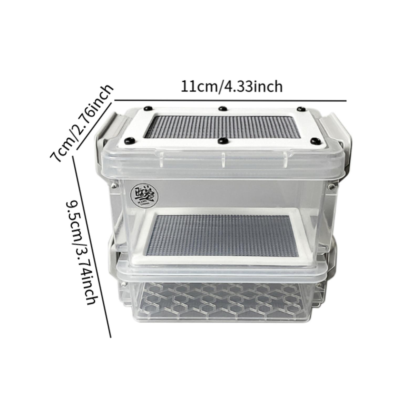 Transparent Roach Feeding Box Reusable Mealworms Breeding Box Mini Mealworms Container for Pet Terrarium Hatching Container