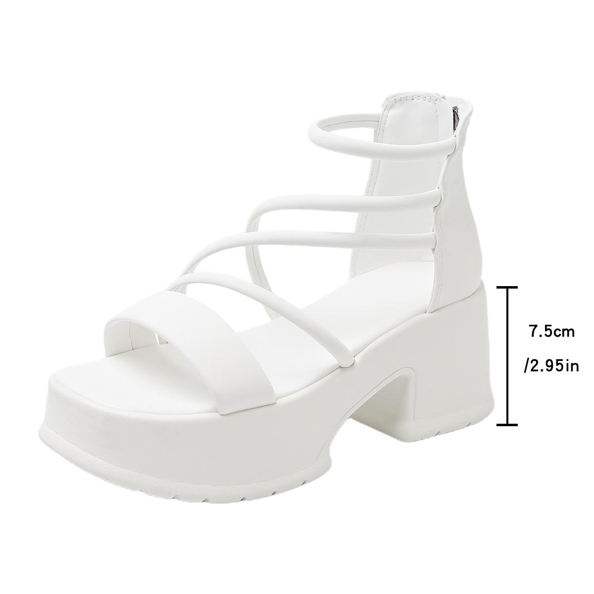 

Женские босоножки на танкетке с высокой платформой и пряжкой на танкетке, женские летние новые модные туфли на толстой подошве с тонким ремешком Zapatos De Mujer 35 белый