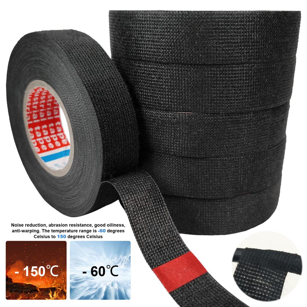 5 Rolls Wiring Harness Cloth Tape Flame Retardant Wire Harness Tape Heat Proof Insulation Electrical Tape for Automotive Engines