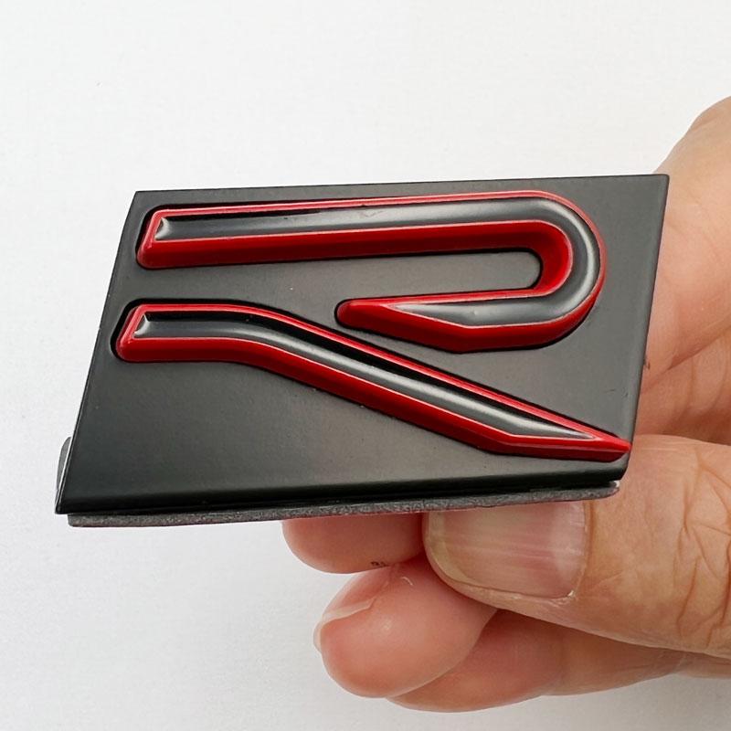 3D Metal R logo Emblem Front Grille Badge Tail Trunk Sticker Accessories For GTI Rline Polo Golf MK8 Touareg Passat Magotan CC