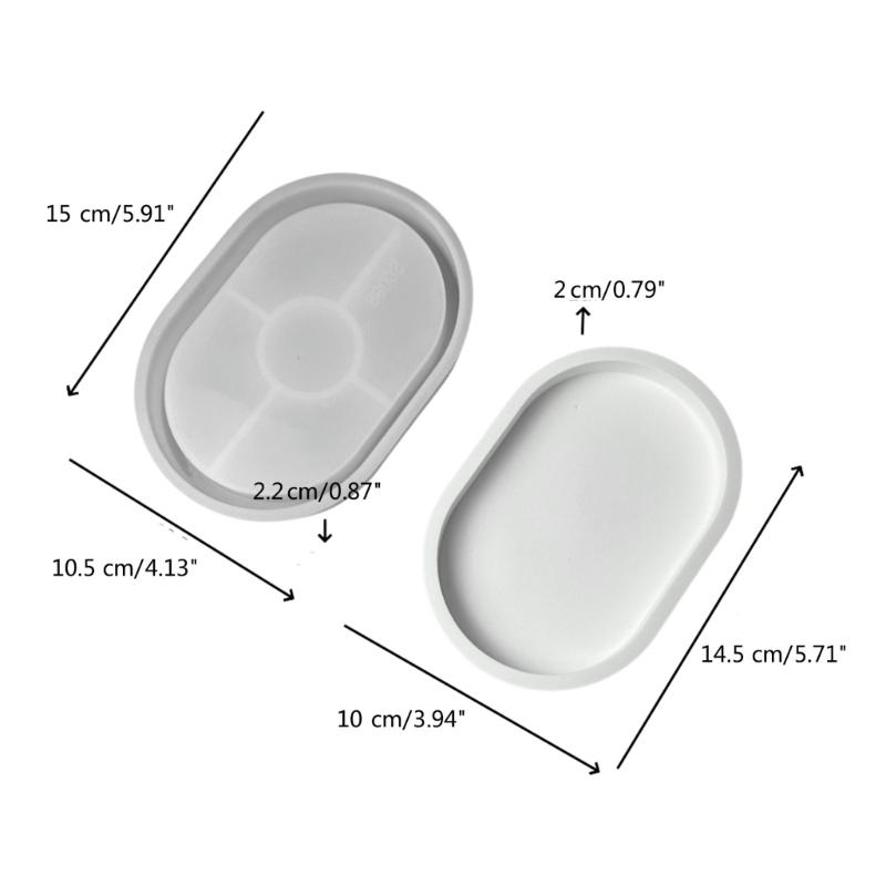 Silicone Moulds Candlesticks Resins Molds Oval Candle Holder Tray Molds DIY Concrete Castings Mould Crafts Decorations