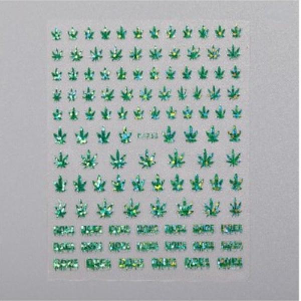 New Retro Nail Art Hot Stamping Stickers Embossed Flower Branches and Jade Leaves Nail Art Decorations