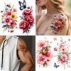 12pcs Temporary Tattoo Floral Tattoos Waterproof Long-lasting Body Stickers Hummingbird Tattoos Butterfly Tattoos For Thighs