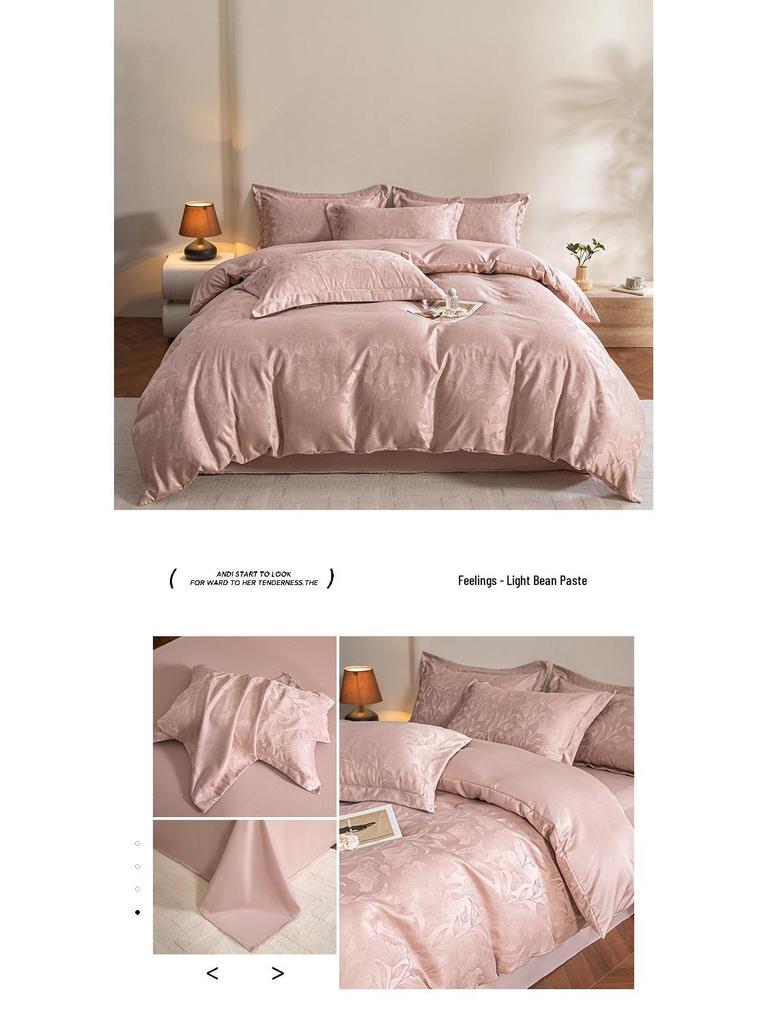 2026 Luxury Silk & Cotton Jacquard Bedding Set - Soft, Skin-Friendly & Comfortable