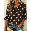 Women's elegant printed lace-up flared top, stylish and versatile, comfortable and skin-friendly