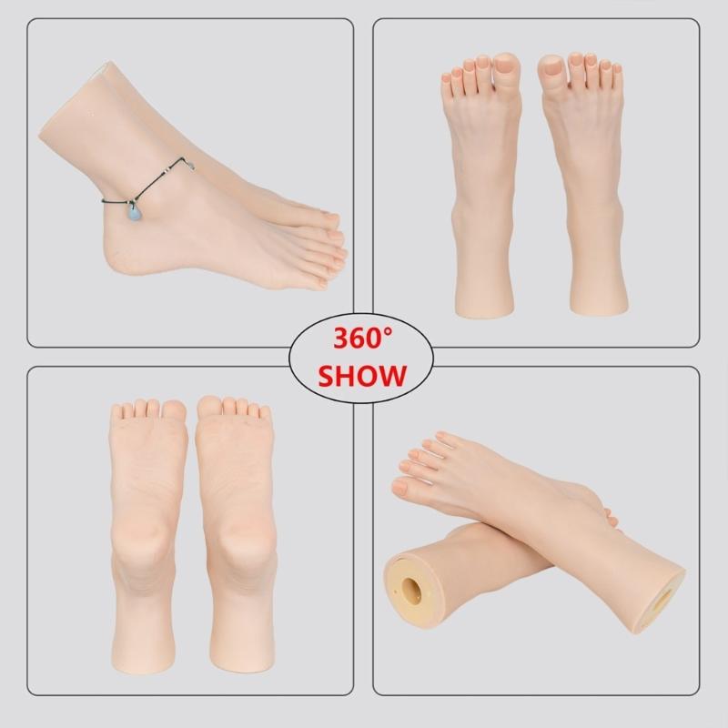 2 ks Flexibilní Manekýny Falešných Noha S Detaily Ideální Pro Displej Ponožek Sandálů Procvičování Nehtů Umělecké Projekty