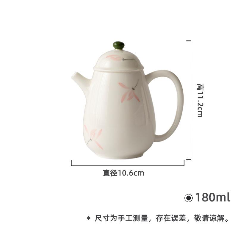 

180ml Hand Drawn Pink Orchid Teapot Ancient Tea Infuser Pot Tea Maker Kettle With Strainer Drinkware Accessories Decoration Gift