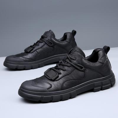 Spring Autumn Genuine Leather Shoes Men Brand Footwear Cow Leather Mens Casual Shoes Flat Male Footwear Black Brown A4907