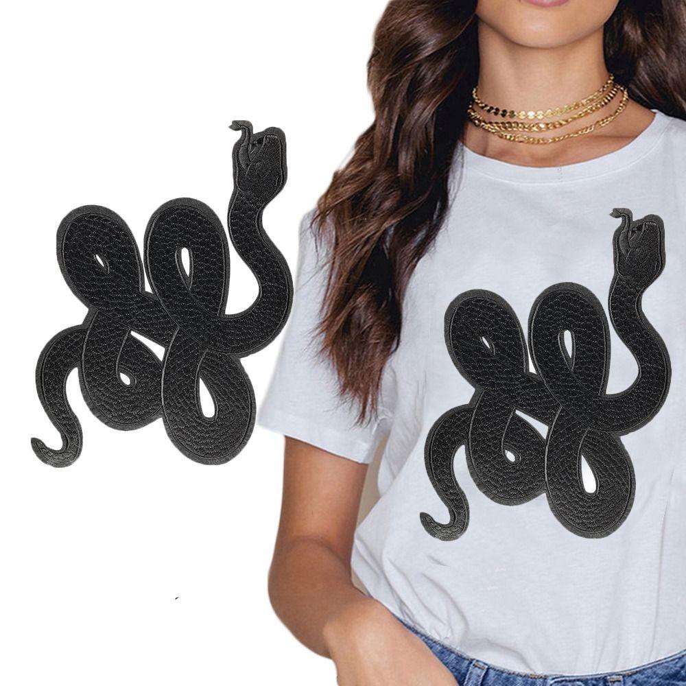 

Iron On Snake Patch Black Snake Appliques Garment Accessory Sewing