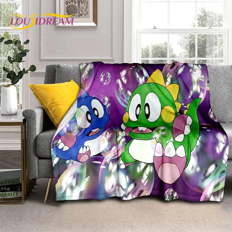 Cartoon Bubble Bobble Puzzle Bobble Retro Game Soft Flannel Blanket for Beds Bedroom Sofa Picnic,Throw Blanket Outdoors Leisure