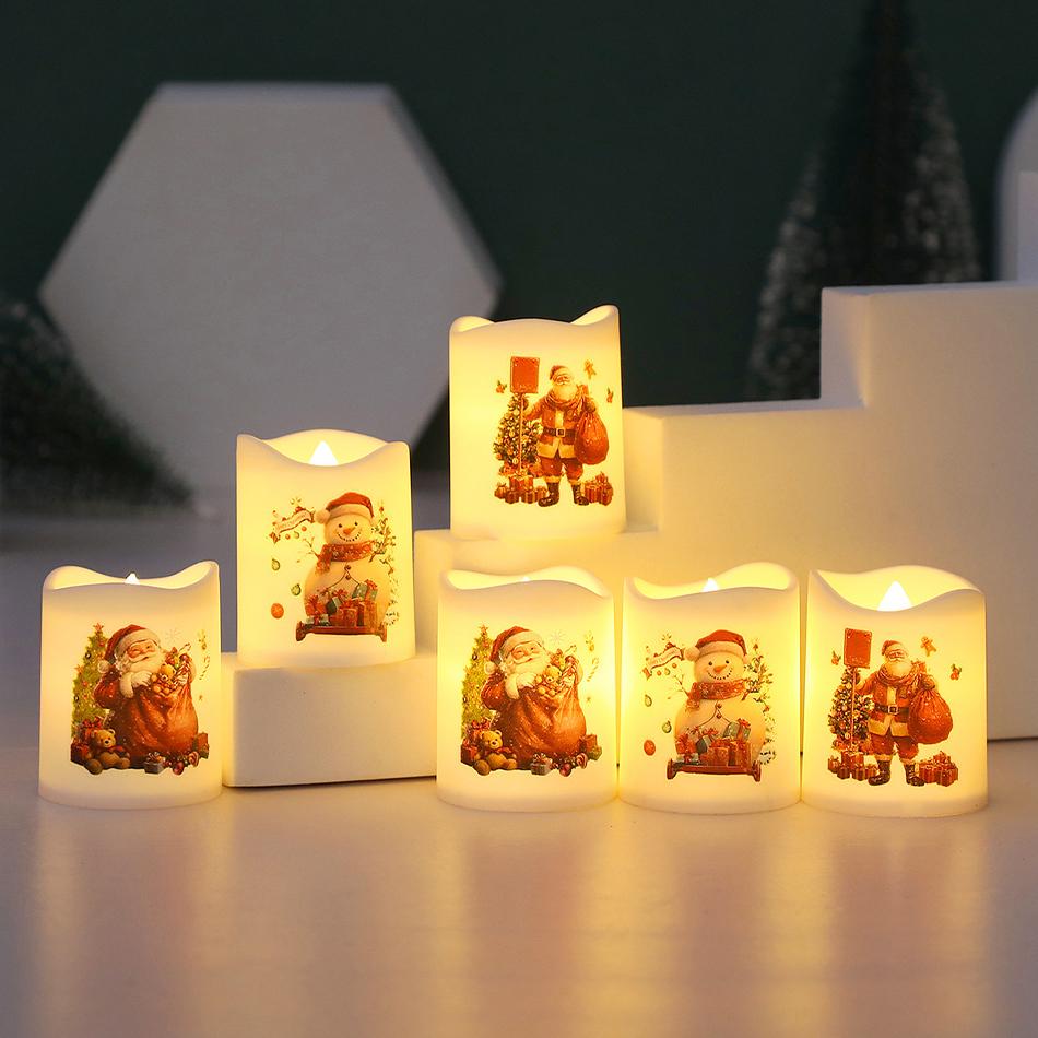 Christmas Candles Snowman Lamp Christmas Tree Kids Gift For Bedroom Garden Party Decoration Atmosphere Light Holiday Present