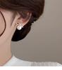 Bow earrings for women, light luxury and high-end earrings, 2026 new popular autumn and winter niche New Year earrings trend
