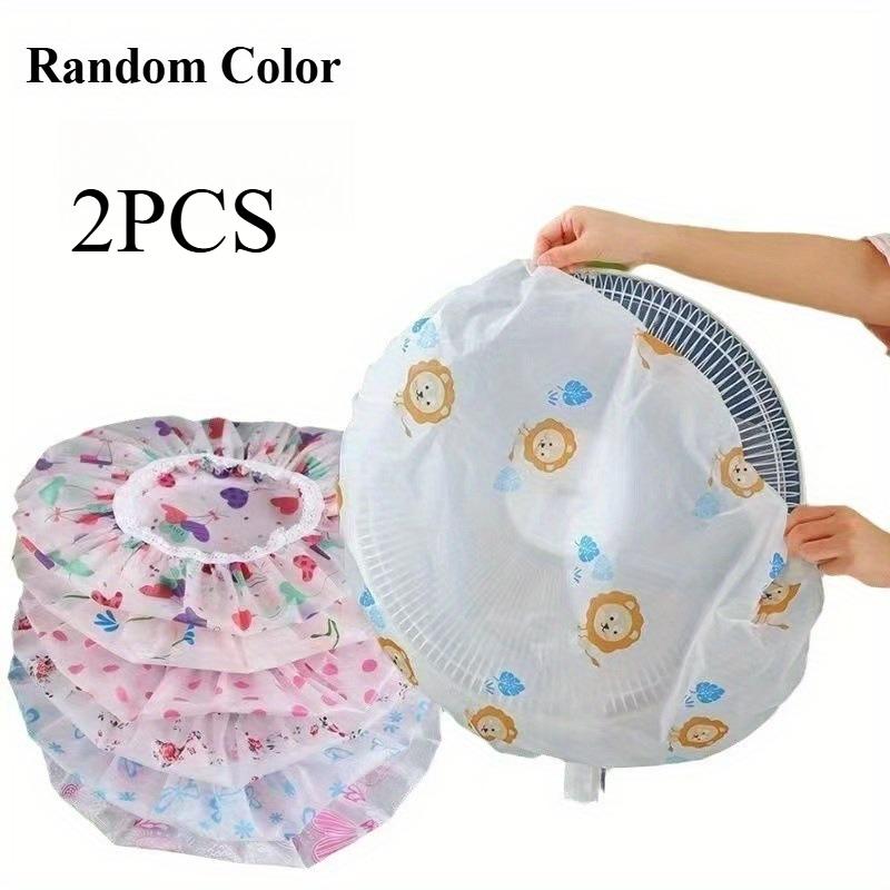 2PCS electric fan dust cover - durable PVC plastic dust protective cover, suitable for all fans, ruffle edge shape, simple appearance