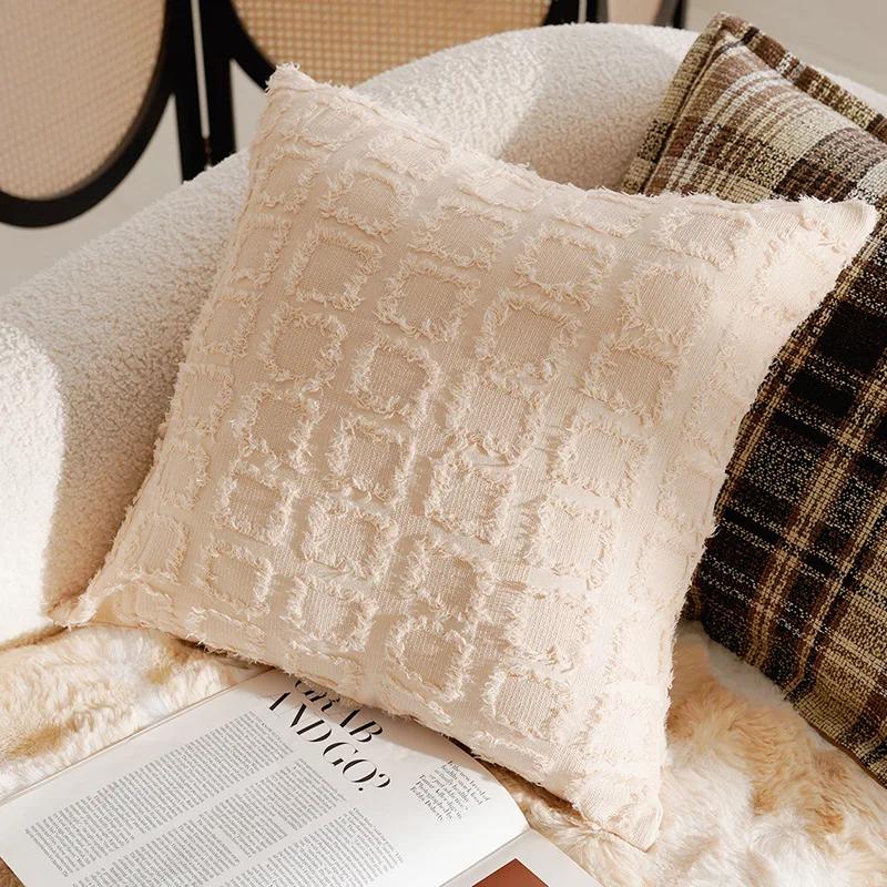 11X11/11X11CM Cream Brown Throw Pillow Cover Luxury Nordic Stamping Waist Cushion Cover Decor Home Decorative Pillowcase 1116