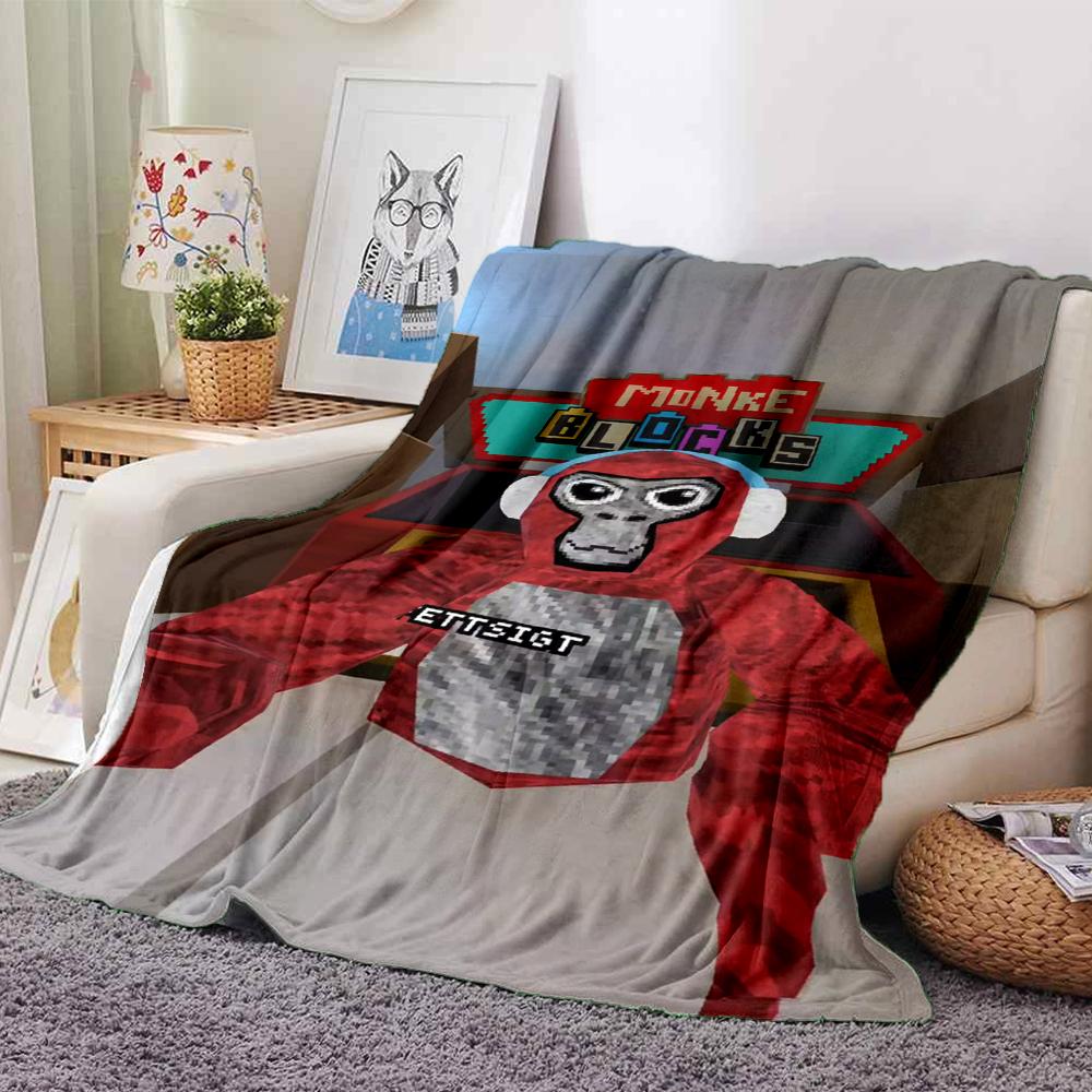 1Pc Gorilla Party Celebration Blanket For Couch Bed Plush Cozy Fuzzy Blanket Super Soft Warm Blankets For Fall And Winter 091896