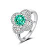FIRERING 1 Moissanite Clover Ring with Passed Diamond Test S925 Silver Women Romantic Jewelry Gift