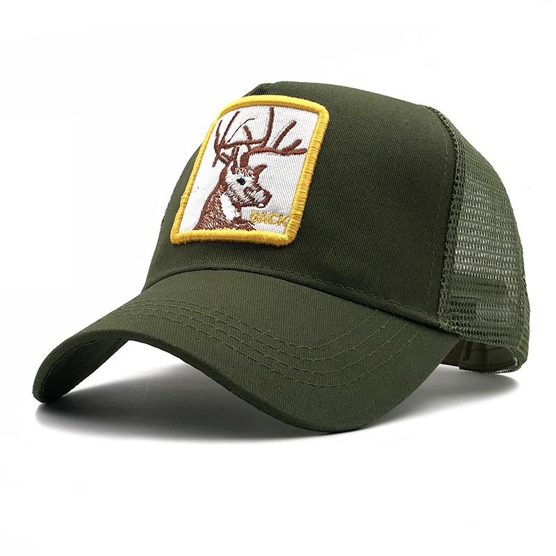 Spring And Summer Baseball Net Hat Animal Patch Color Matching Cap Embroidery Men And Women Fashion Personality