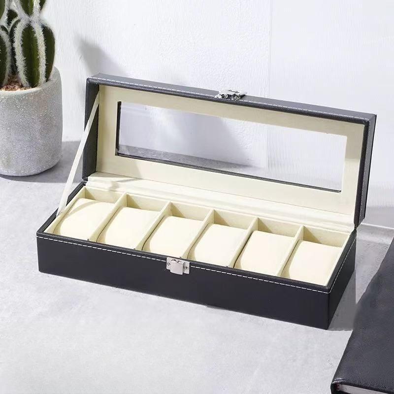 6-Slot And 12-Slot Watch Jewelry Boxes, Dustproof PU Leather Lining,Travel Watch Display Case, Watch Storage Box, Watch Showcase