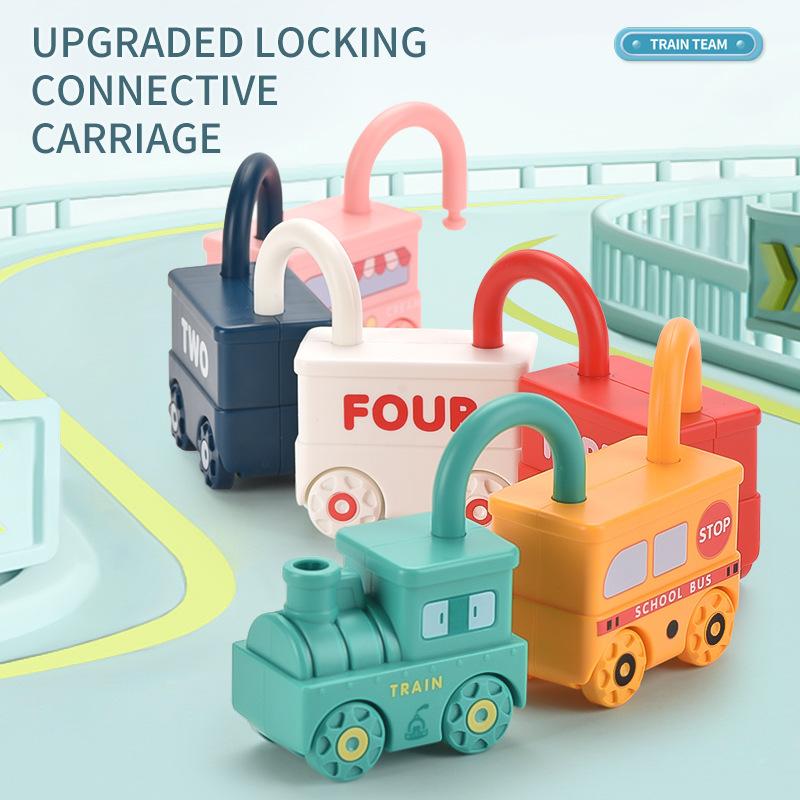 Children's Early Education Fun Unlocking Car Set Mini Numbers and Letters Paired with Puzzle Unlocking Toys School Home Box Gift