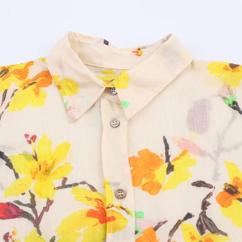 Kaslead New Women Clothes Western Style Fashion Simple Flower Shirts Trousers 8196019 8287850