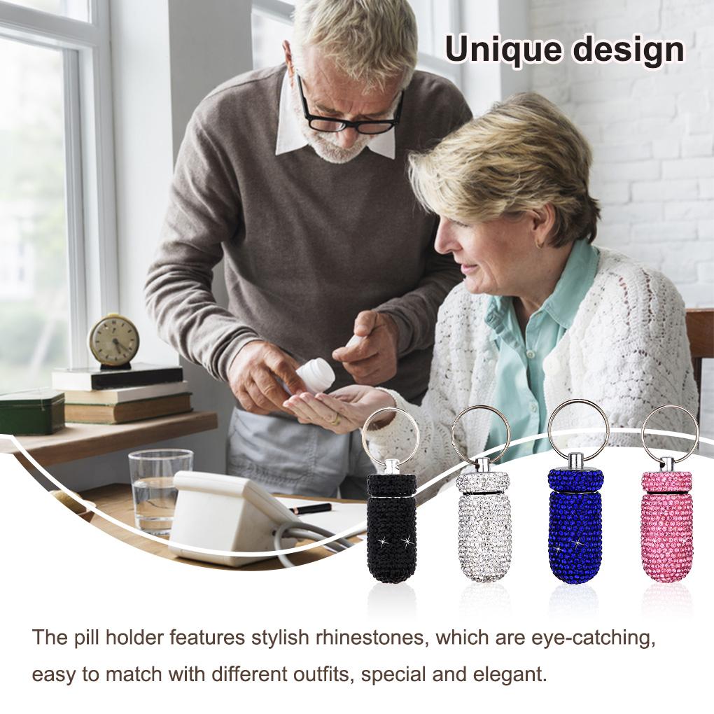 4 Pieces Aluminum Alloy Waterproof Pill Cases Dispenser Containers Airtight Piller Holder Organizer Health Care
