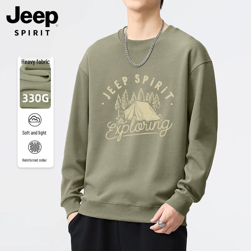 JEEP SPIRIT Men's Printed Crewneck Sweatshirt