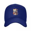 Rock Cat Playing Guitar Cartoon Guitar Cat Baseball Caps Snapback Men Women Hats Adjustable Cap Hip Hop Baseball Hat Casquette