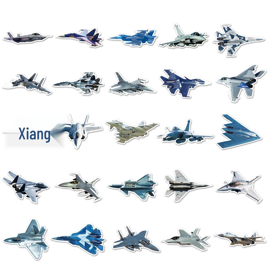 50 Fighter Jet Graffiti Stickers – Cool Military Designs for Suitcases & Phone Cases, Waterproof