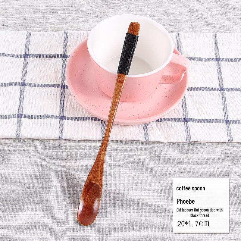 Japanese-Style Long Handle Wooden Coffee Stirring Spoon