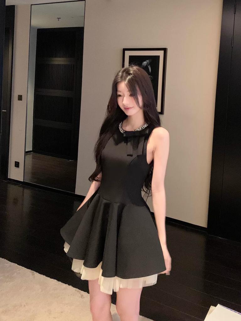 Super Good-looking New A-shaped Skirt, Birthday Party Dress, Thin Sleeveless Vest Skirt, Black Girls Summer Dress