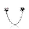   925 Silver Charm Beads DIY Mickey Mienie Bracelet Clip Safety Chain Love Gift Pendant