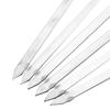 6PCS   BBQ Barbecue Sliding Grilling Cooking Stainless Steel Kebab Flat Skewers