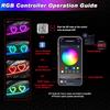 RGB With App Control LED Heart-Shaped SRGB Dynamic Angel Eyes Halo Ring Turn Signals Light Bluetooth Headlight