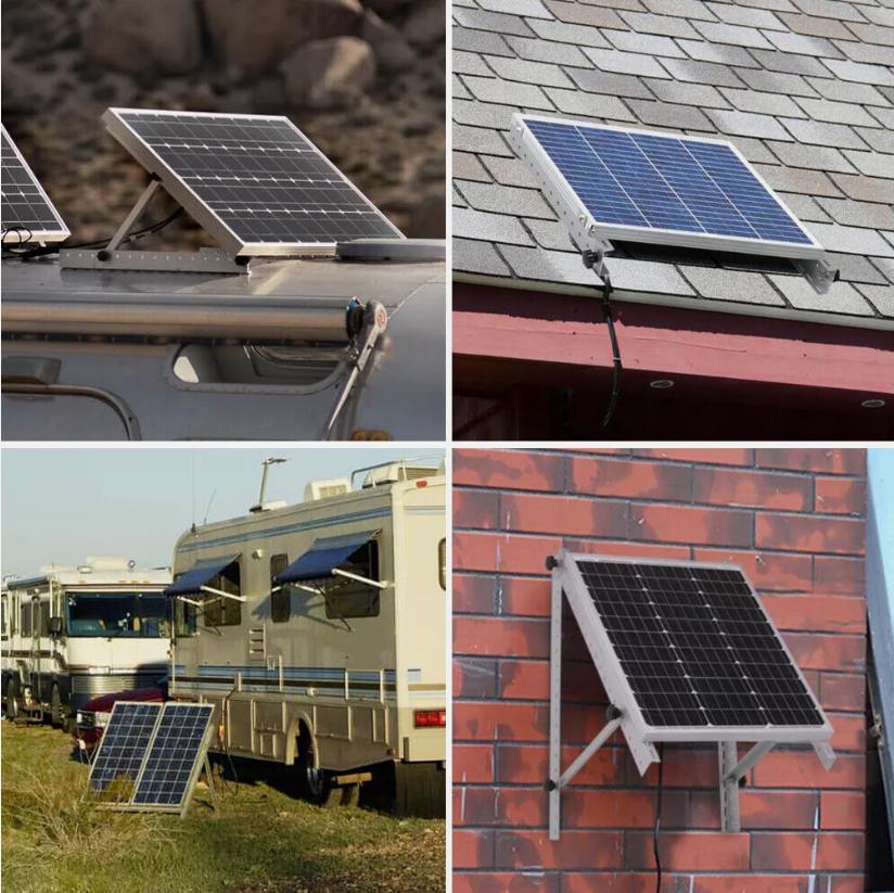 Rooftop Flat Surface Adjustable Frame Alloy Photovoltaic Bracket Portable Renogy Solar Panel Tilt Mount Brackets