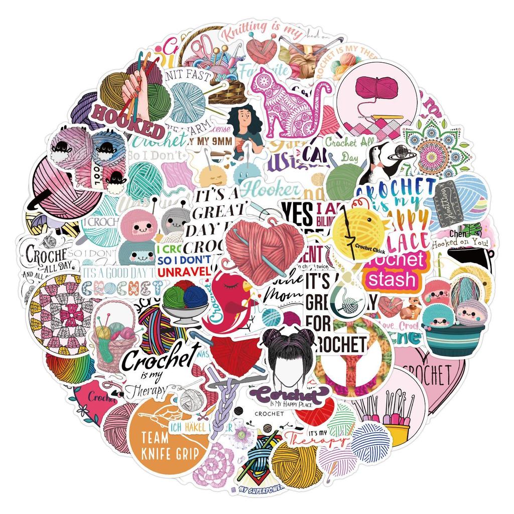 100 Cartoon Graffiti Häkelaufkleber - Wasserdicht für Auto, Gepäck, Tasse, Roller (Satz von 100)