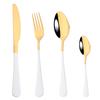 4 stk Blue Gold Western servise Bestikksett Middagsbestikk Knivgaffel skje Rustfritt stål Sølvbestikk hjemmebestikksett