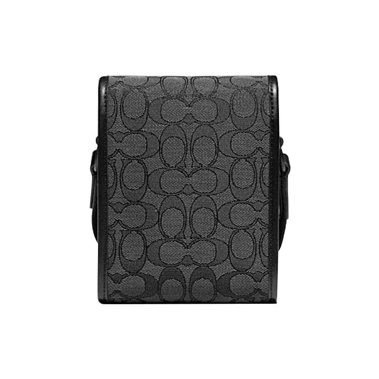 New COACH Charter Fabric With Cow Leather Combo Bag, Storage Bag, Shoulder Bag, Crossbody Bag Regular Men's Black CC086-MI5