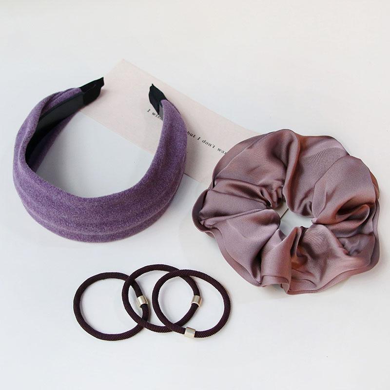 

Ретро Мягкая Тканевая Повязка на Голову для Женщин, Модный Однотонный Цвет, Универсальный Аксессуар для Волос для Прогулок фиолетовый