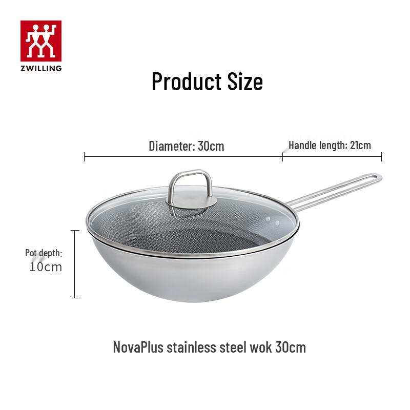 Zwilling Twin Nova Plus Honeycomb Non-stick Wok 30cm