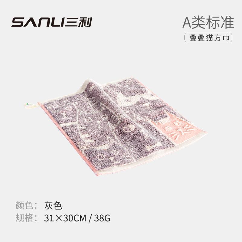 

Полотенце Новое хлопковое квадратное полотенце Детское полотенце для рук Детское полотенце для лица Большое слюнявчик Жаккардовое квадратное полотенце с котенком 31*30 серый