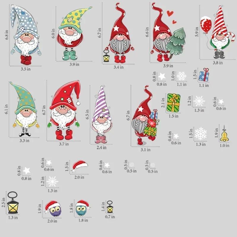Christmas Day Decorative Decal Santa Claus Snowflake Adhesive Free Stick Window Glass Double Sided Visible Static Sticker