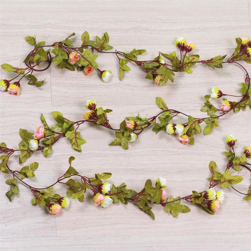 Flowers Artificial 42 Silk Rose Fake Flower Garland Vine Wedding Party Diy Decor