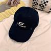 Hole baseball cap tide brand summer new men's and women's street G letter yellow cap showing face small embroidery tide