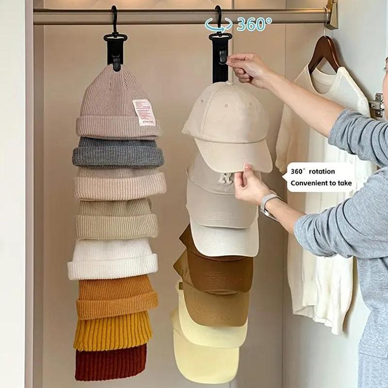 Wardrobe Hat Rack Hanging Rope Hat Storage Clips Hat Organizer Display For Baseball Caps Hat Hanger For Closet Door And Bedroom