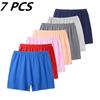 7 Stück Damen-Boxershorts Einfarbige Lockere Baumwollunterwäsche Atmungsaktive High-Waist-Hosen-Shorts für mittleres Alter Passform 50-100kg tragen