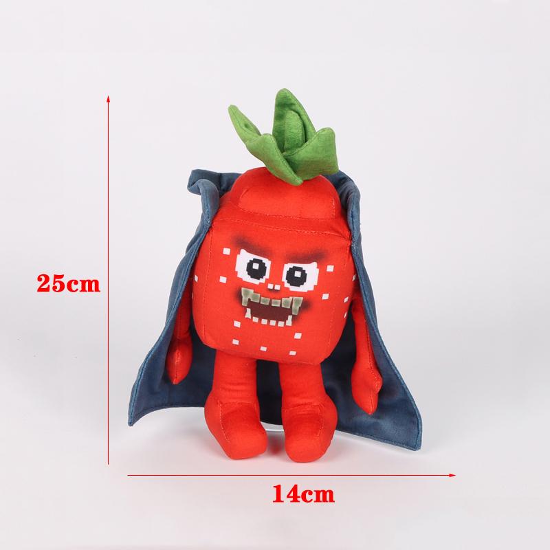 Pelerin Kırmızı Çilek Moda Zeki Manga Oyun Karakteri Beyin Çürümesi Yumuşak Bebekler Masaüstü Süsü Peluş Bebek Arkadaş ile Süslenmiş Çok Büyüleyici 25cm